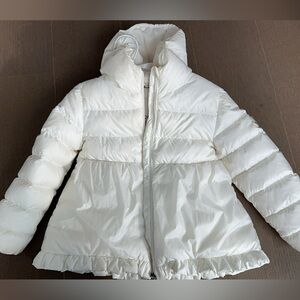 Moncler Kids White Pea Coat